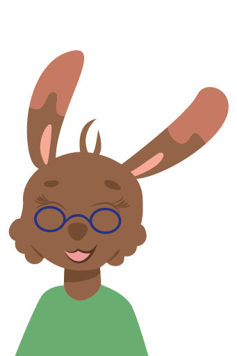 Bunny smiling showing a happy emotion